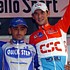 Frank Schleck on the podium at the Giro di Lombardia 2005
